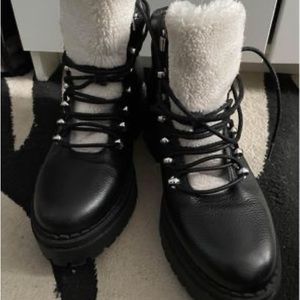 MARC FISHER LTD Shearling lace-up boots